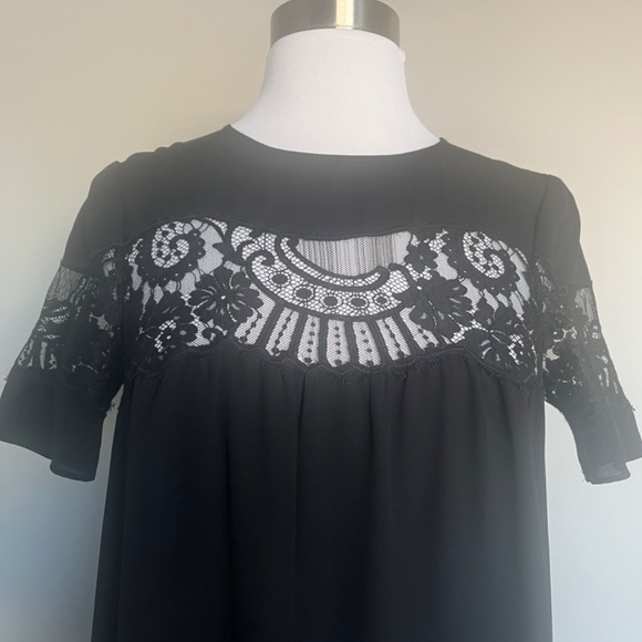 Claudie Pierlot Lace Cocktail A-line Black Flowy Dress - Picture 5 of 13